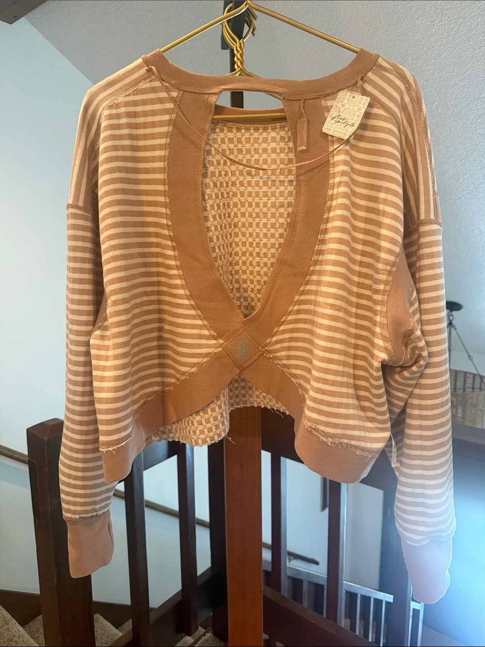 NWT Free People FP Movement My Time Layer Textured Reversible Sweatshirt. Size S - Picture 3 of 8